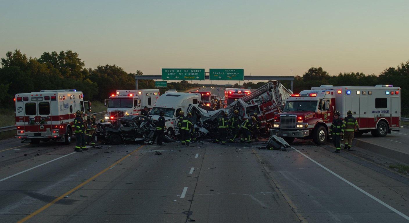 Four Dead, Two Critically Hurt in "Horrific" Seven Vehicle Pileup on I 20 Near Terrell, Texas