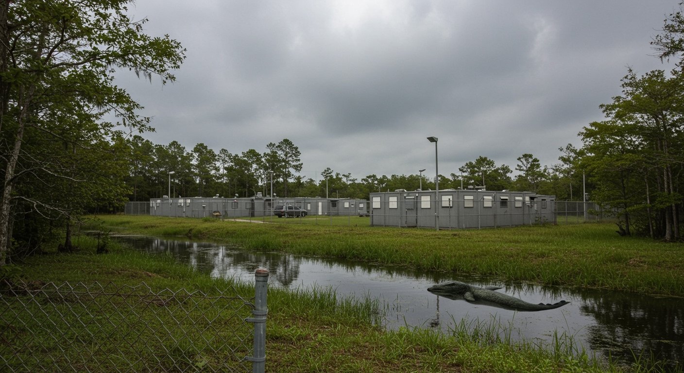 President Trump Scheduled to Visit New Migrant Detention Facility in Remote Florida Everglades, Nicknamed 'Alligator Alcatraz'