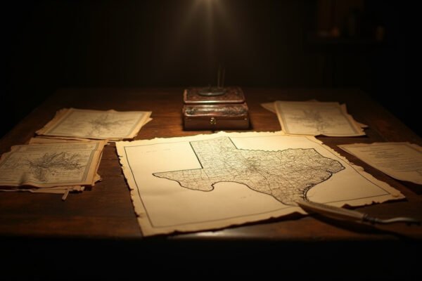 Cinematic wide-angle shot of a diverse Texas landscape, symbolizing conservation and outdoor recreation, representing the Texas Parks and Wildlife Commission's meeting on regulations and land acquisition.